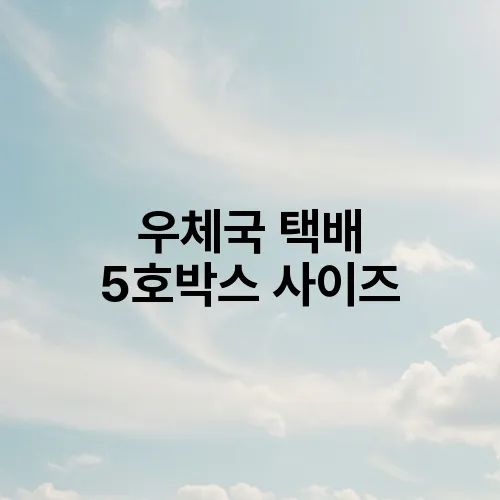 우체국 택배 5호박스 사이즈