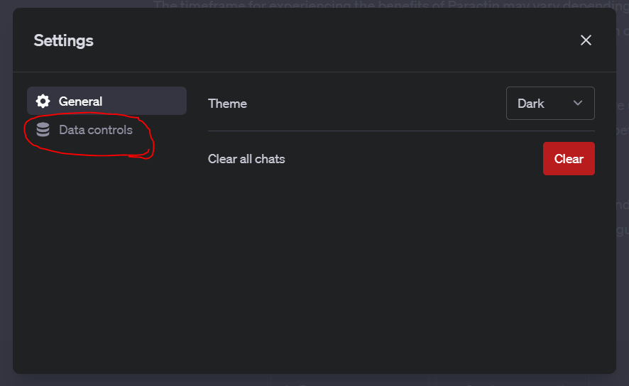 Setting에서 Data controls 선택