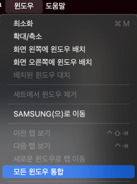 모든 윈도우 통합