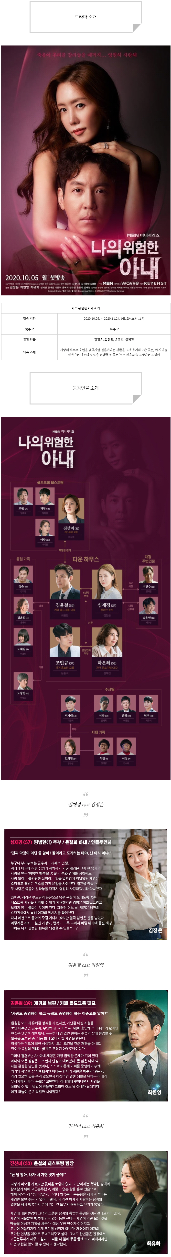  [월화드라마] 나의 위험한 아내 인물관계도, 몇부작, 정보 소개