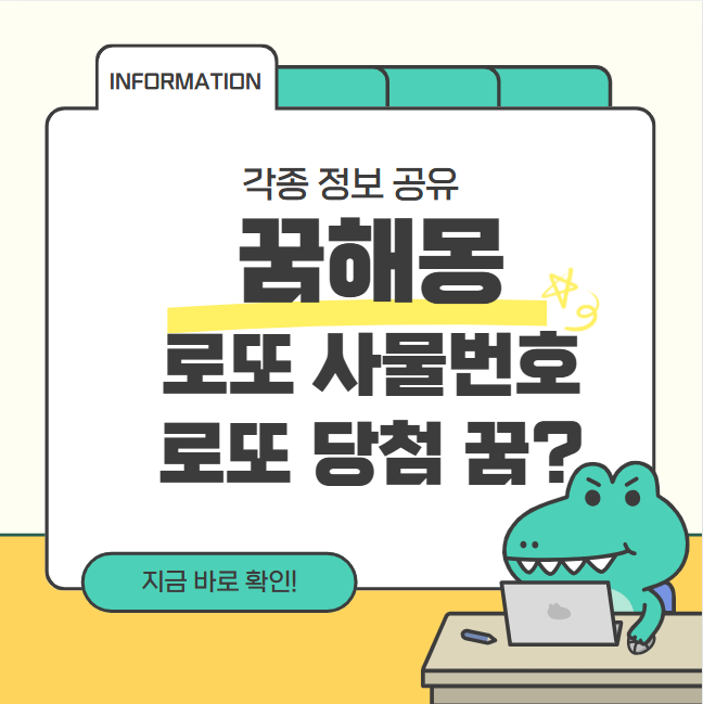 로또 당첨되는 꿈? 꼼해몽 로또 사물번호 풀이하기