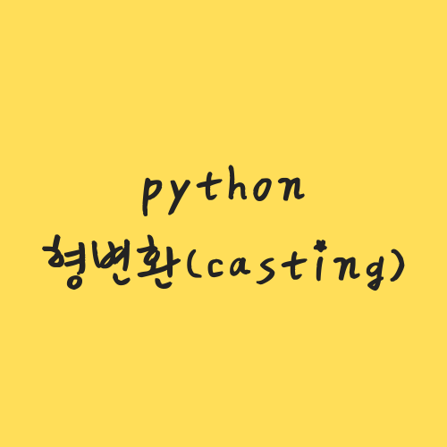  [python] 자료 형 변환 (casting)
