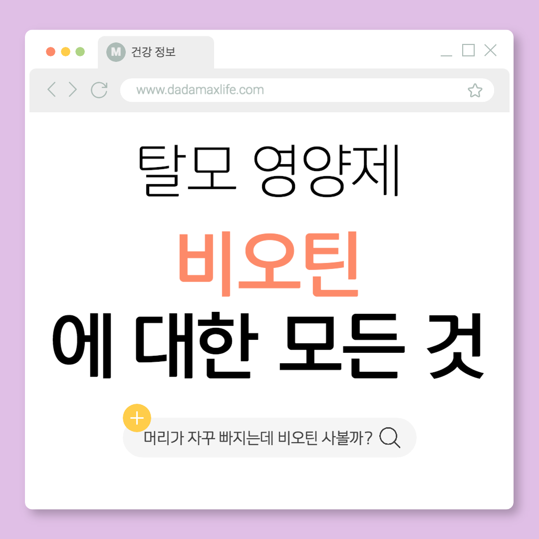 탈모 영양제 비오틴에 관한 모든 정보