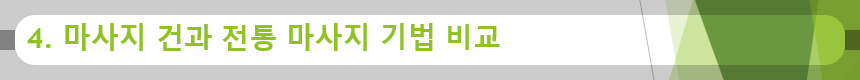 4. 마사지 건과 전통 마사지 기법 비교