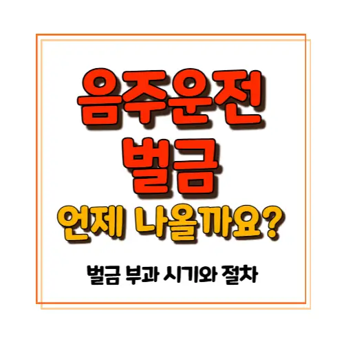 음주운전 벌금 언제 나오나요
