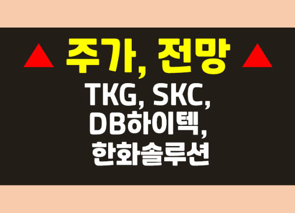  DB하이텍, TKG휴켐스, SKC, 한화솔루션 주가 상승 원인 및 전망