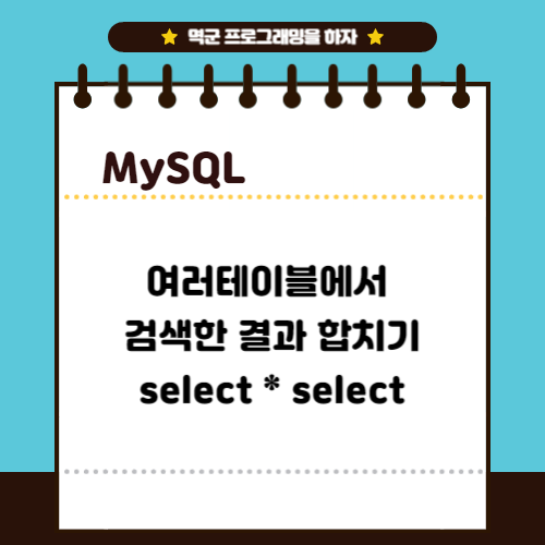[MYSQL] 여러테이블에서 검색한 결과 합치기 select * select