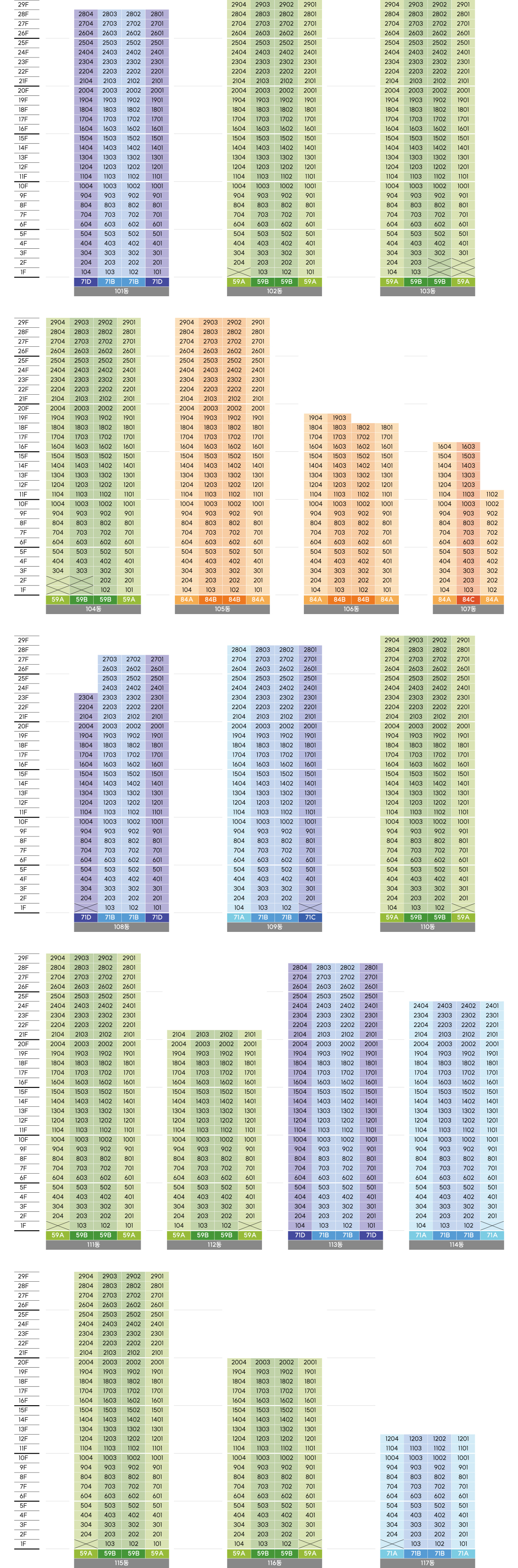 동호수배치도