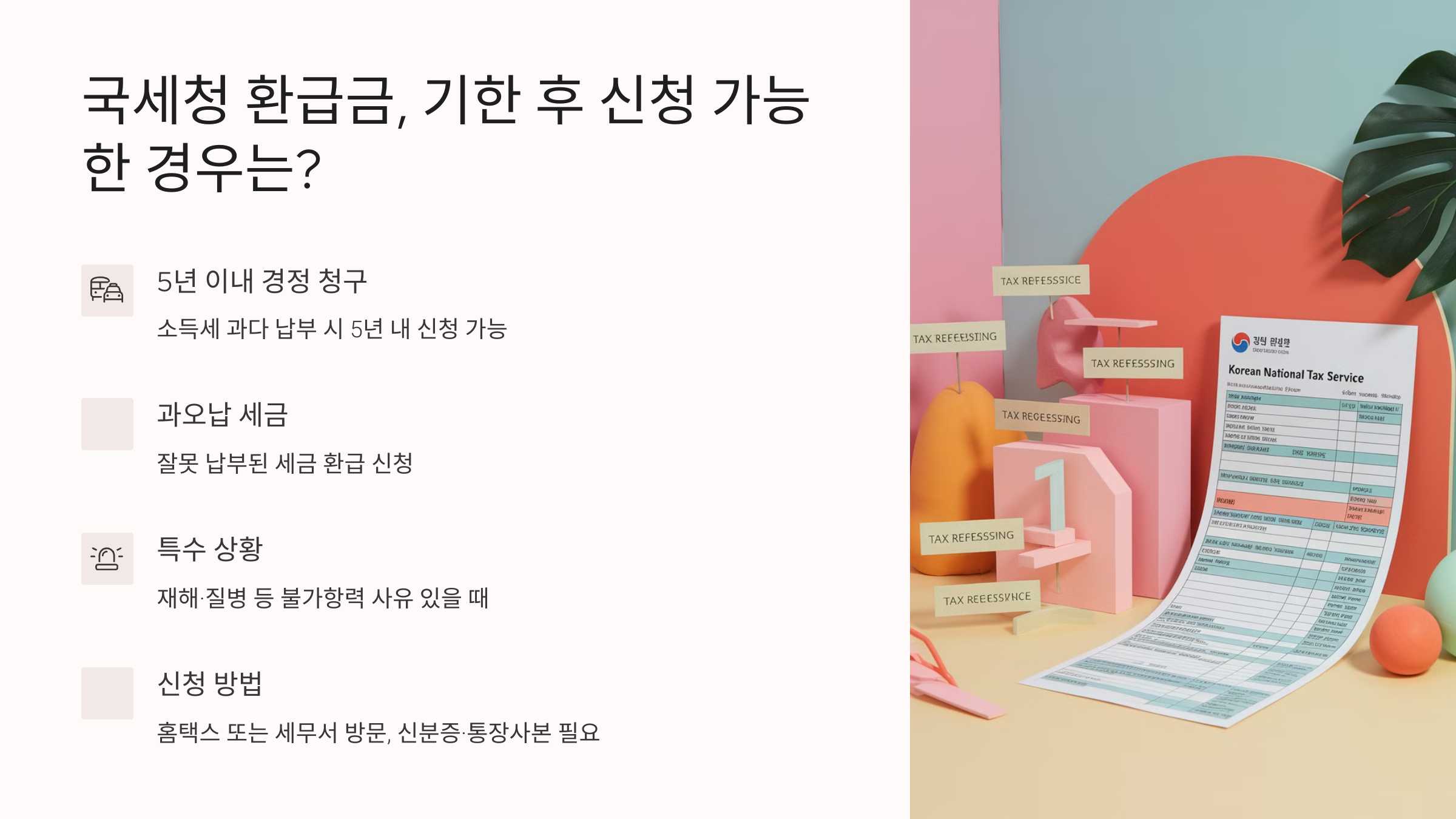 국세청 환급금, 기한 후 신청 가능한 경우는?