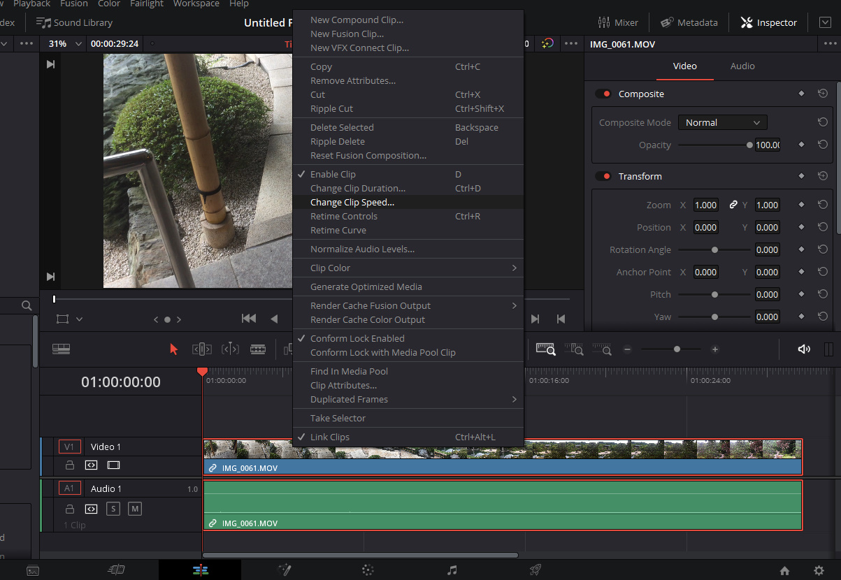 영상요소에 우클릭