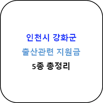  2024년 인천시 강화군 출산지원금 5종 완벽가이드