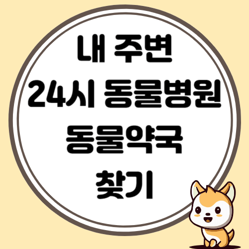 내 주변 24시 동물병원, 동물약국 공휴일 여는 곳 찾기