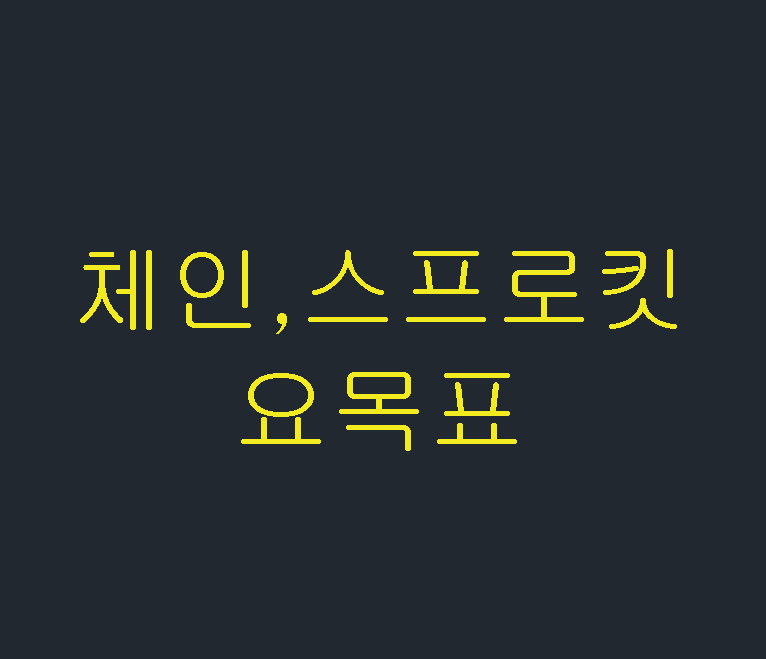  체인, 스프로킷 요목표