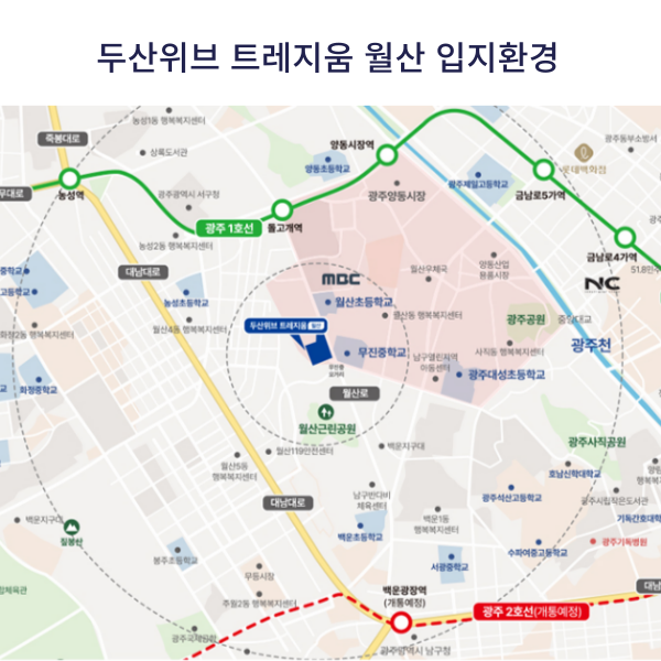 두산위브 트레지움 월산 입지환경