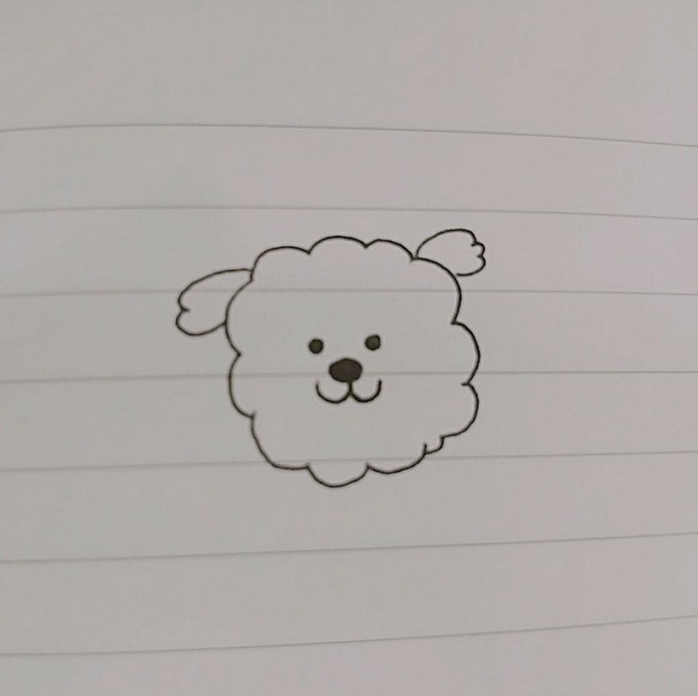 강아지 캐릭터! 그림 그리기 :-) 따라하기 쉬운 복슬복슬 귀여워 6
