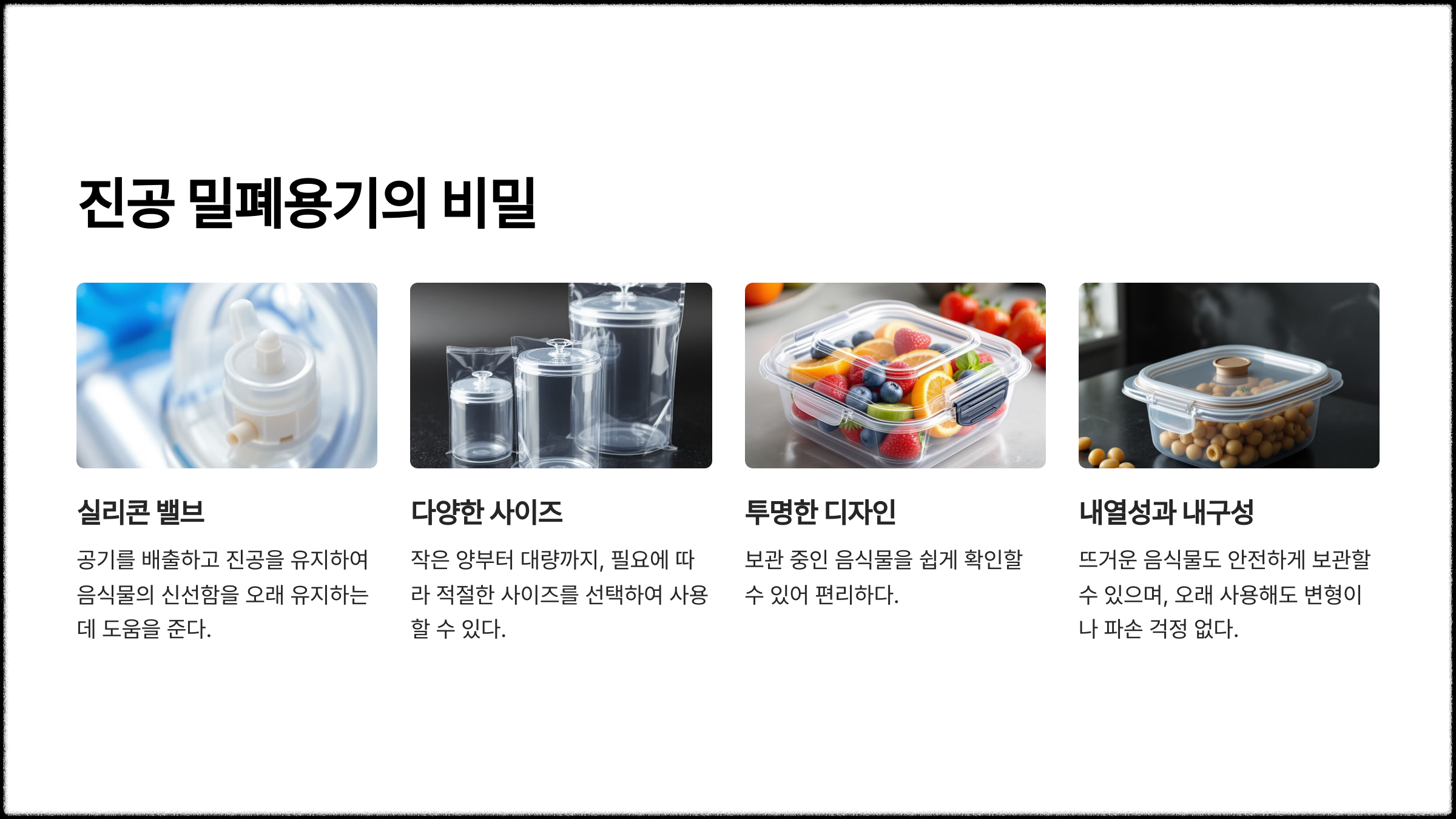 신선함을 유지하는 진공 밀폐용기의 비밀