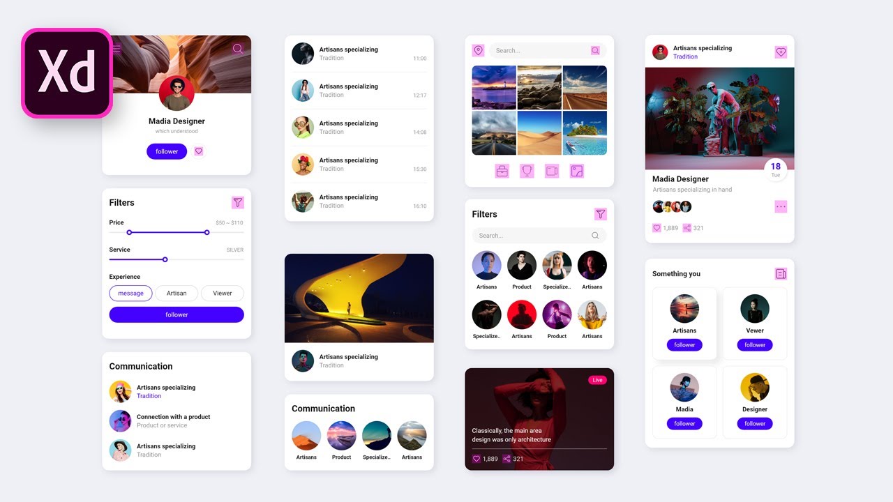  XD모바일 모바일UI Kit 11종 디자인 하기