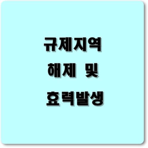  규제지역 해제 및 효력 발생