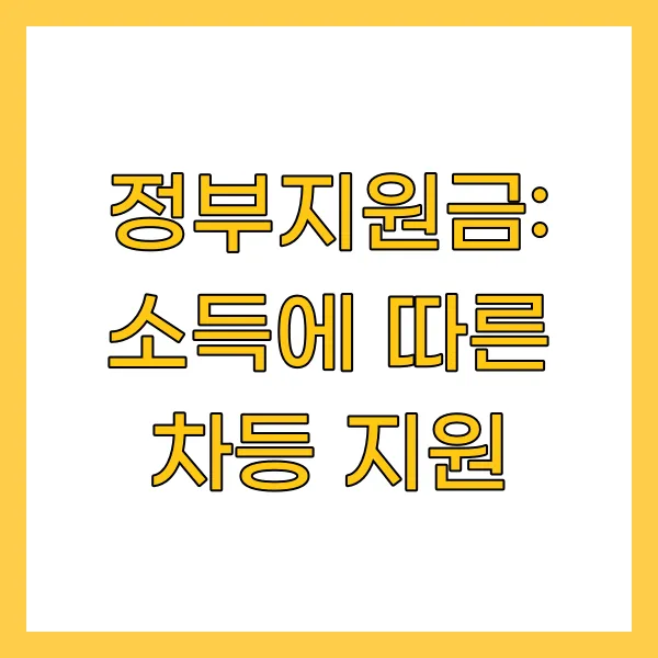정부지원금: 소득에 따른 차등 지원