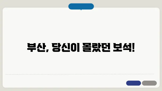 국내 숨겨진 여행지, 부산의 매력 재발견