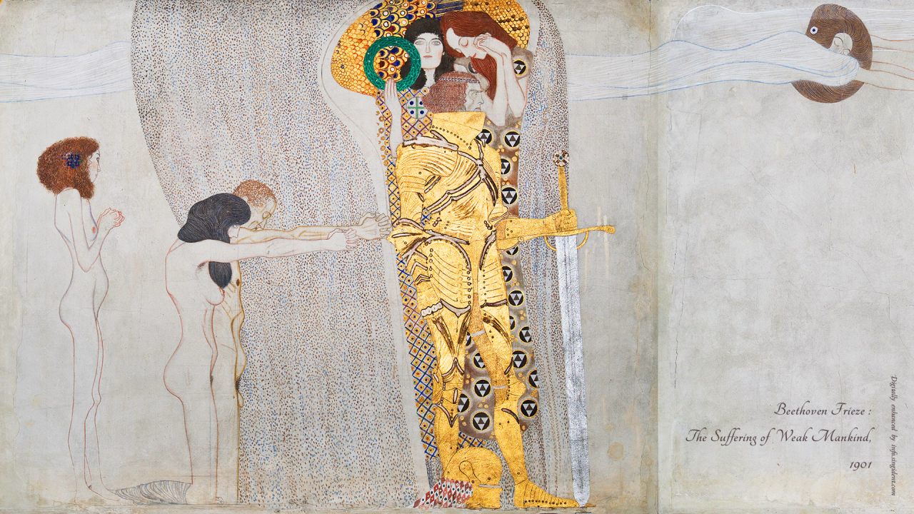 02 베토벤 프리즈&#44; 나약한 인류의 고통 C - Gustav Klimt 클림트배경화면