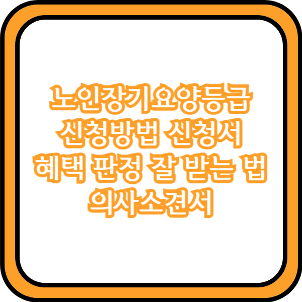  노인장기요양등급 신청방법 신청서 혜택 판정 잘 받는 법 의사소견서