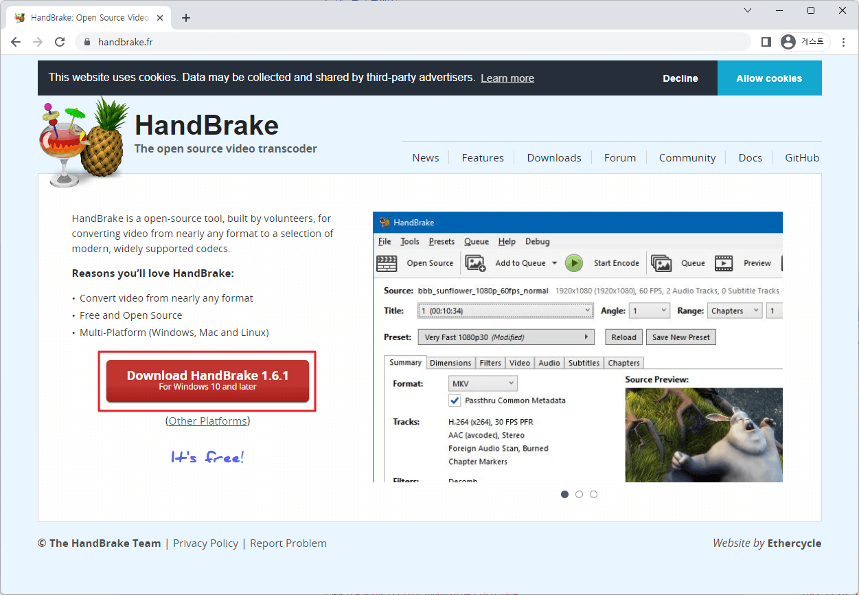 Download HandBrake 1.6.1