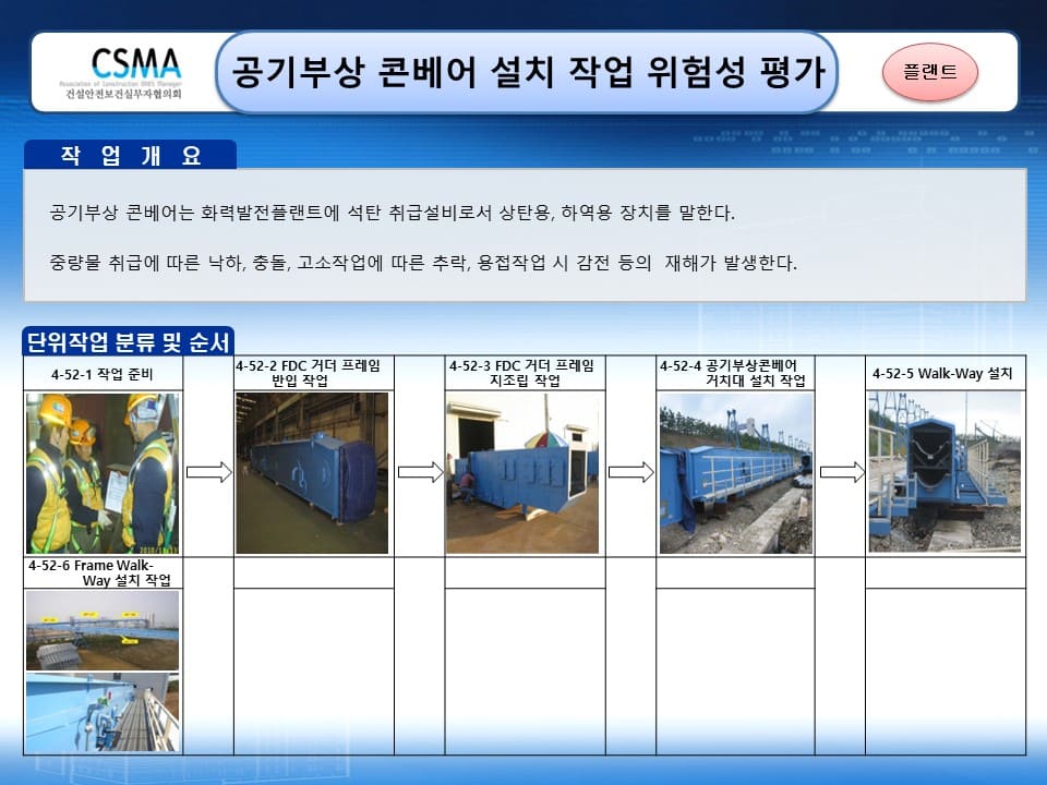  [건설공사 안전비법]_공기부상 콘베어 설치 작업 위험성평가 양식
