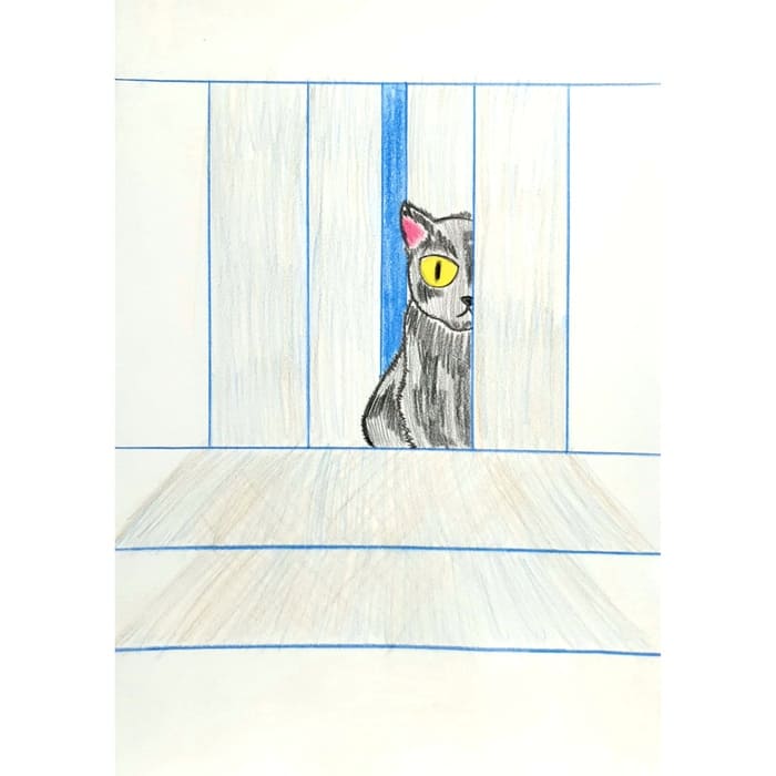  파란 벽 너머 After Blue Wall 일러스트 그림 드로잉 2020 마주치는 시선
