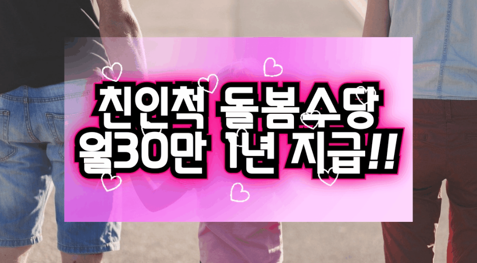  [친인척 돌봄수당] 서울시 친인척 월30만원 돌봄수당 추진!