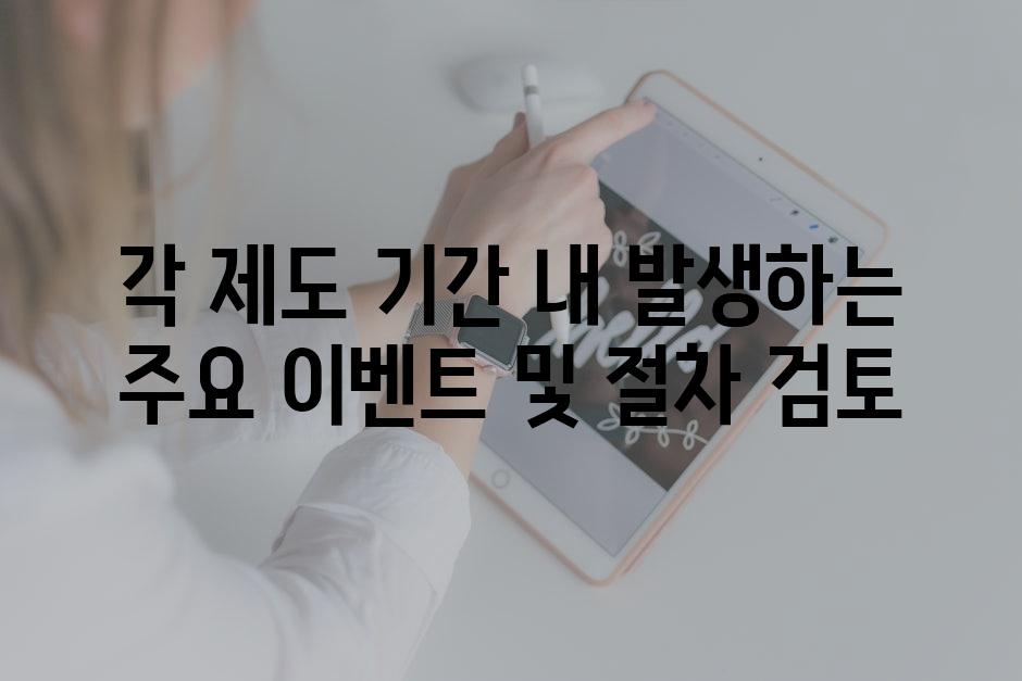각 제도 기간 내 발생하는 주요 이벤트 및 절차 검토