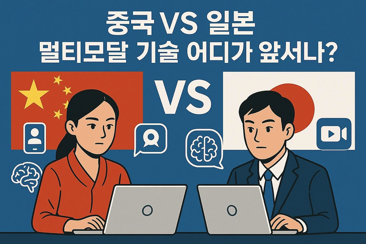 중국 vs 일본 AI 멀티모달 기술 비교 이미지