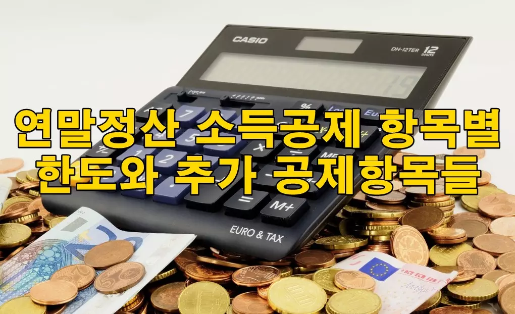 연말정산 소득공제 항목별 한도와 추가 공제항목들