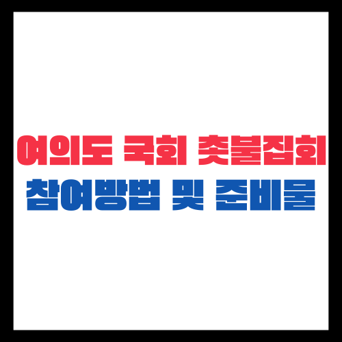 2024 여의도 국회 촛불집회 참여 방법과 준비 꿀팁