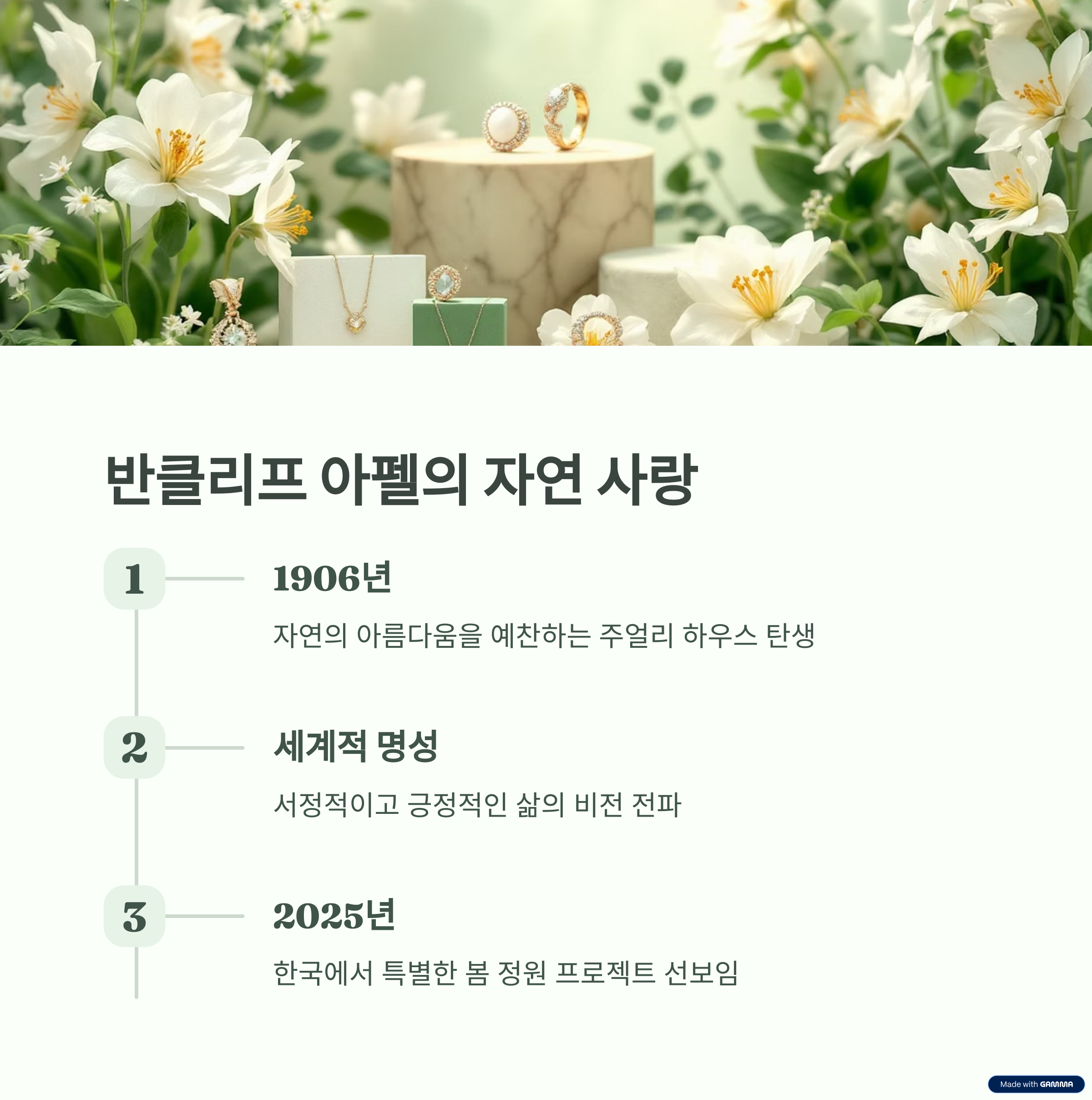 반클리프 아펠의 자연에 대한 사랑을 오감으로 느끼다