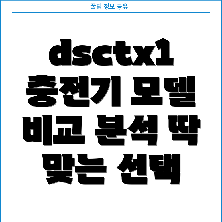 dsctx1충전기선택가이드당신에게딱맞는모델찾기장단점비교분석