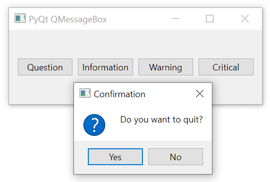  파이썬 Python QT 메시지 박스 - PyQt QMessageBox