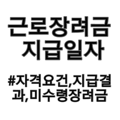  근로장려금 지급일자 6.10 자격요건,지급결과,미수령장려금 확인 법