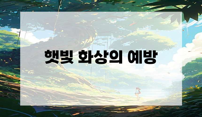 햇빛 화상의 예방