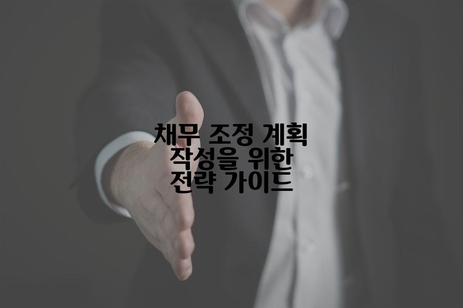 채무 조정 계획 작성을 위한 전략 가이드