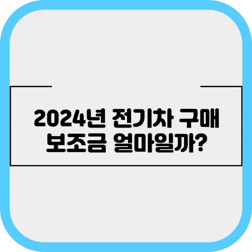 2024년 전기차 구매 보조금