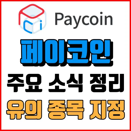 페이코인-주요소식-유의종목지정