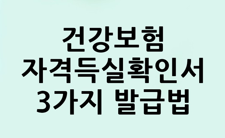  건강보험자격득실확인서 발급 3가지 쉬운 방법