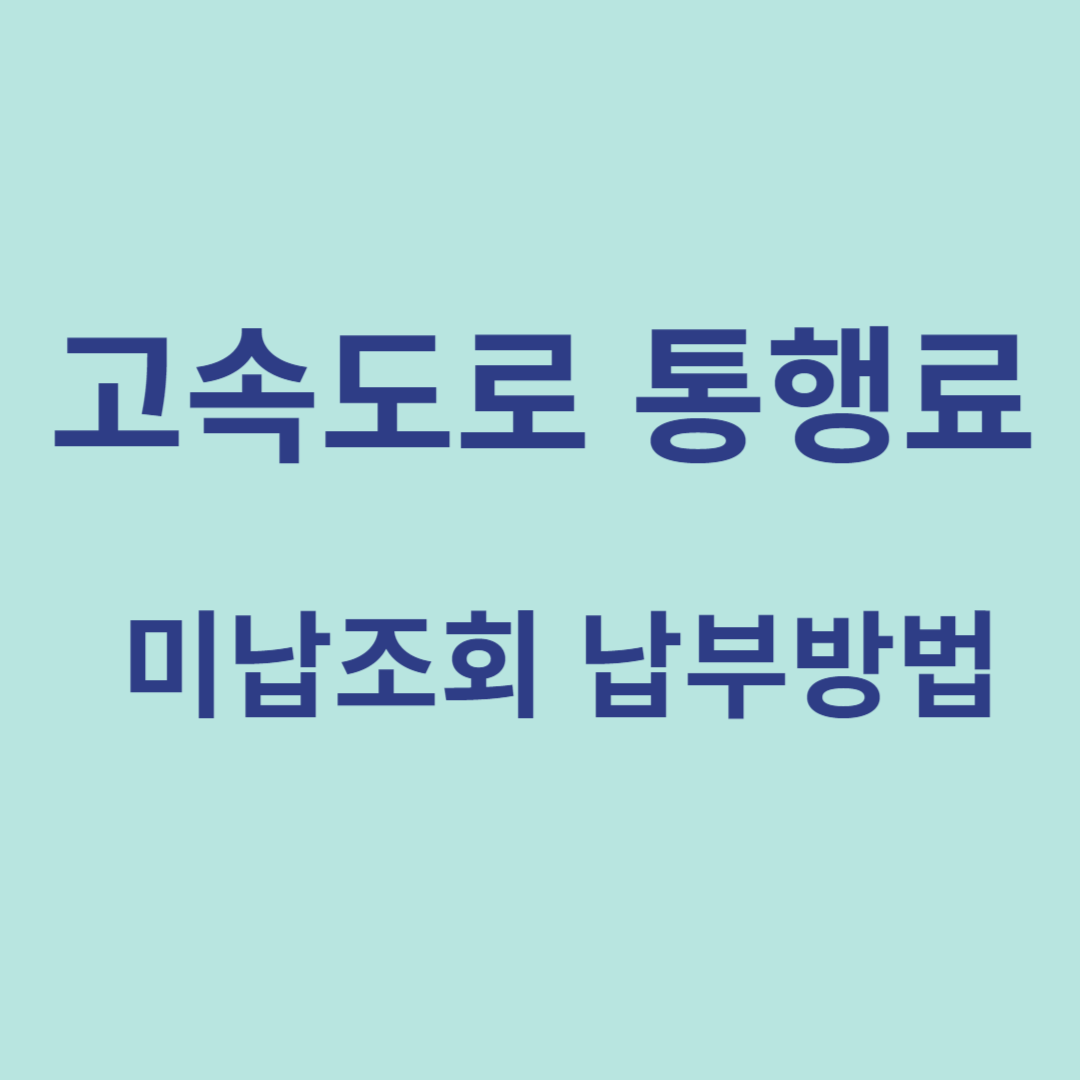 고속도로 통행료 미납조회