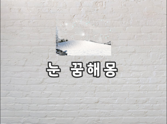  눈 꿈 눈 꿈해몽이 궁금하다면 보고가유