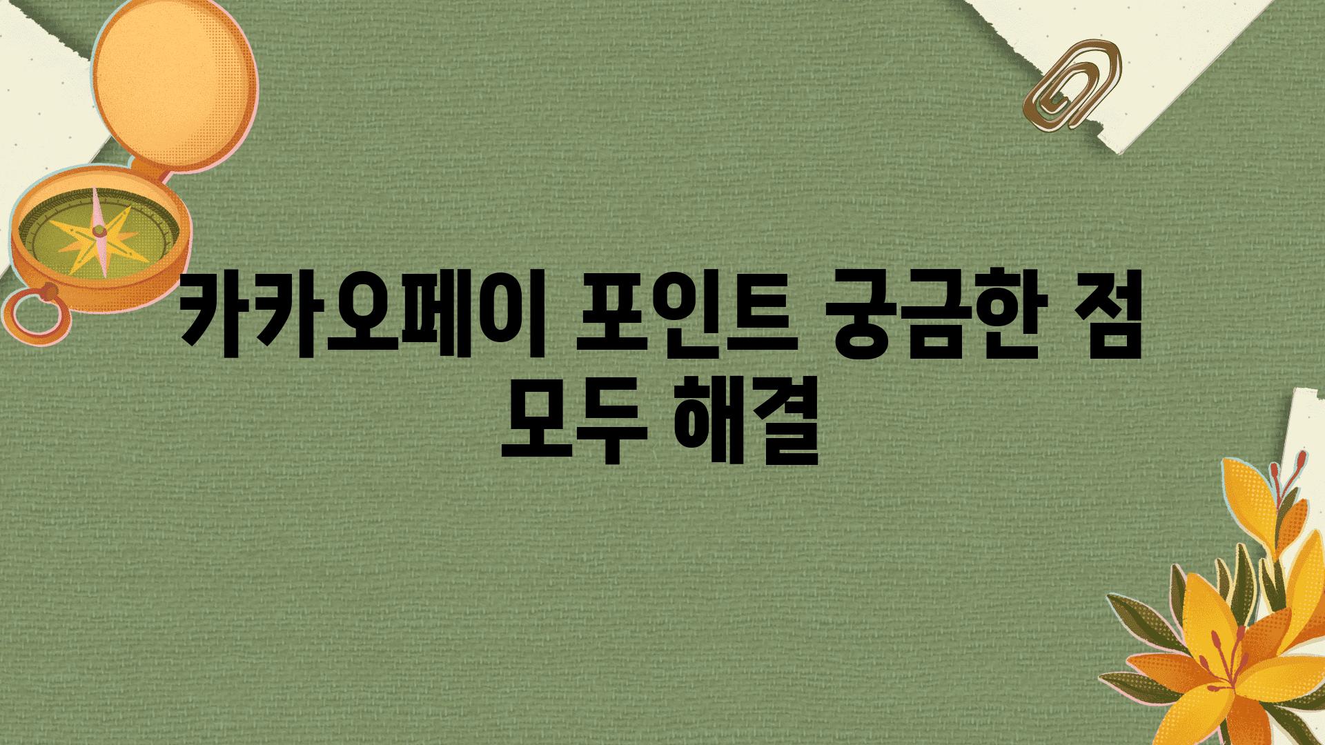 카카오페이 포인트 궁금한 점 모두 해결