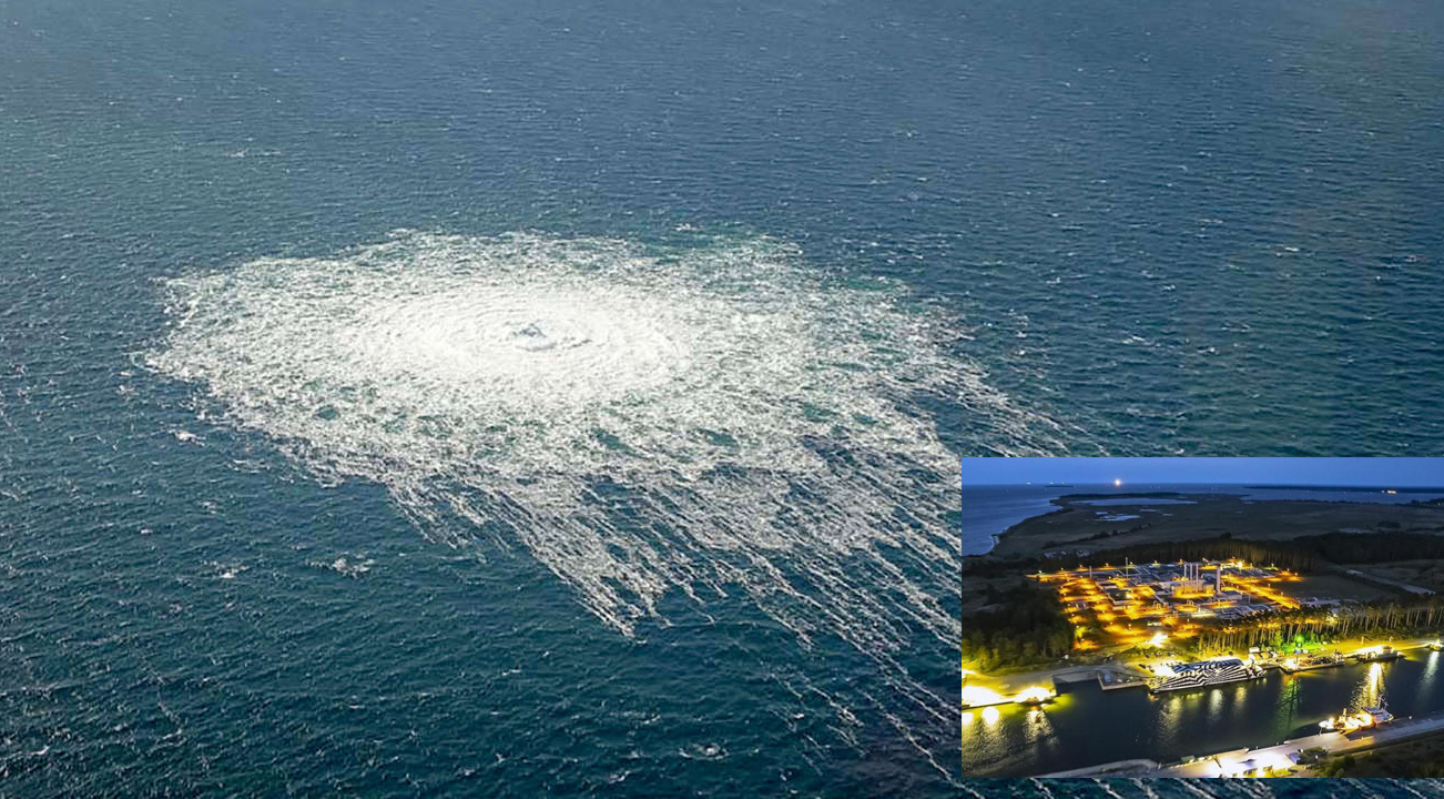 유럽 해저 가스관 폭파된 모습