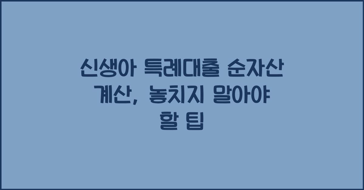 신생아 특례대출 순자산 계산