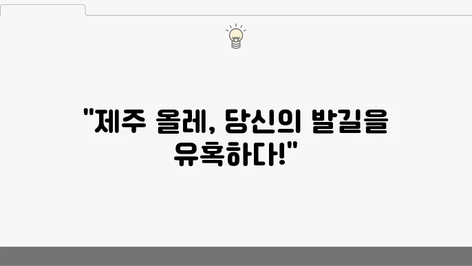 제주 올레길 완주 서울에서 제주 올레 1코스 까지