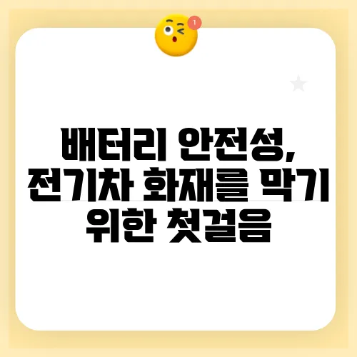 배터리 안전성, 전기차 화재를 막기 위한 첫걸음